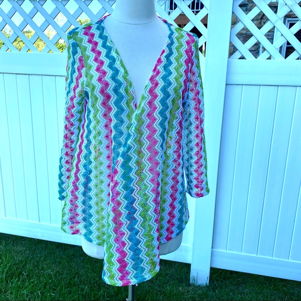 Ruby Rd. Open Front Knit Colorful Cardigan - Picture 7 of 16